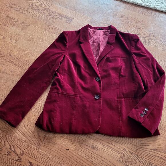 Vtg Burgundy Velvet Blazer Sz 16 Classic Fashions - Picture 3 of 6